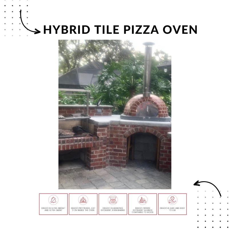 Tile Hybrid Pizza Oven and Drago P1 Plus  - Terracotta