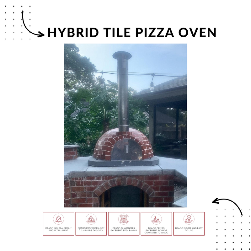 Tile Hybrid Pizza Oven and Drago P1 Plus  - Terracotta